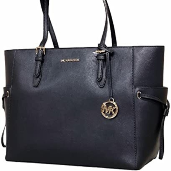 MICHAEL KORS GILLY LARGE TOTE SHOULDER BAG + WALLET SET IN BLACK NWT - Picture 2 of 6